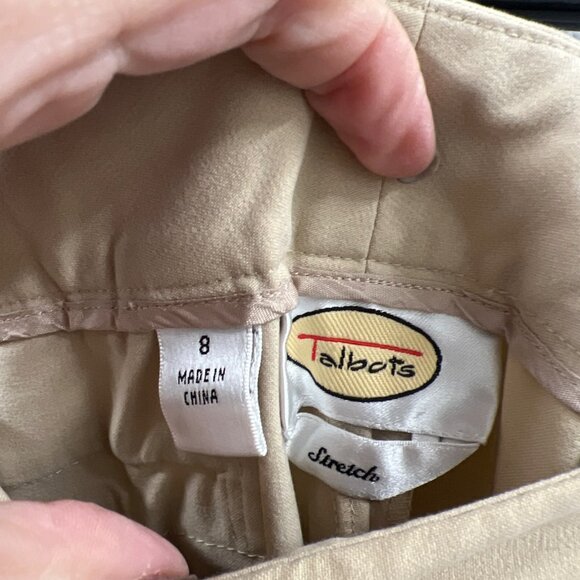 Talbots Womens Beige Stretch Straight-Leg Pants Size 8 - Picture 3 of 5